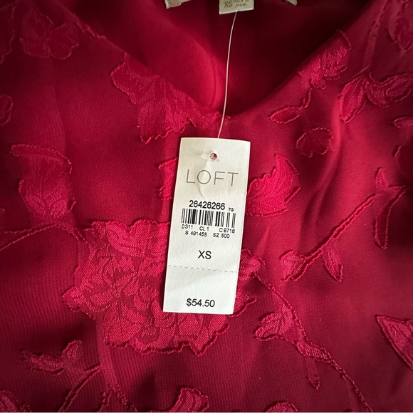 LOFT Top Womens Extra Small XS Red Floral Tank Camisole Party Feminine New $54 - Picture 7 of 8